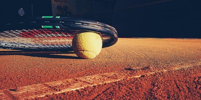 tennis racket court clay ball sports fitness