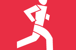 icon laufen weiss auf rot 250px