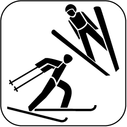 icon nordische kombination schwarz auf weiss 250px